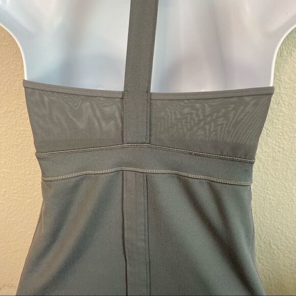 Athleta Gray Stunner T Back Tank Top Women's S Workout Fitted Stretch Gym - Picture 4 of 6